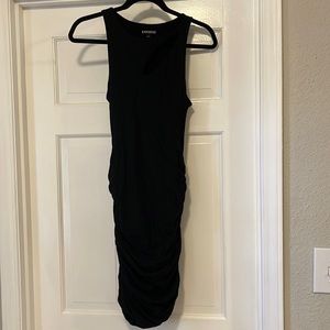 Express Black Ruched T Shirt Mini Dress